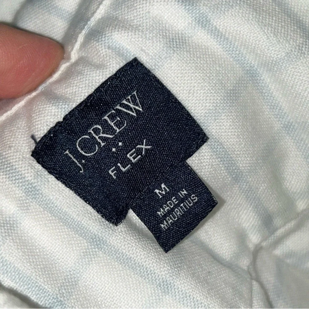 J. Crew Flex White Blue‎ Plaid Casual Button Down Shirt Men's Medium